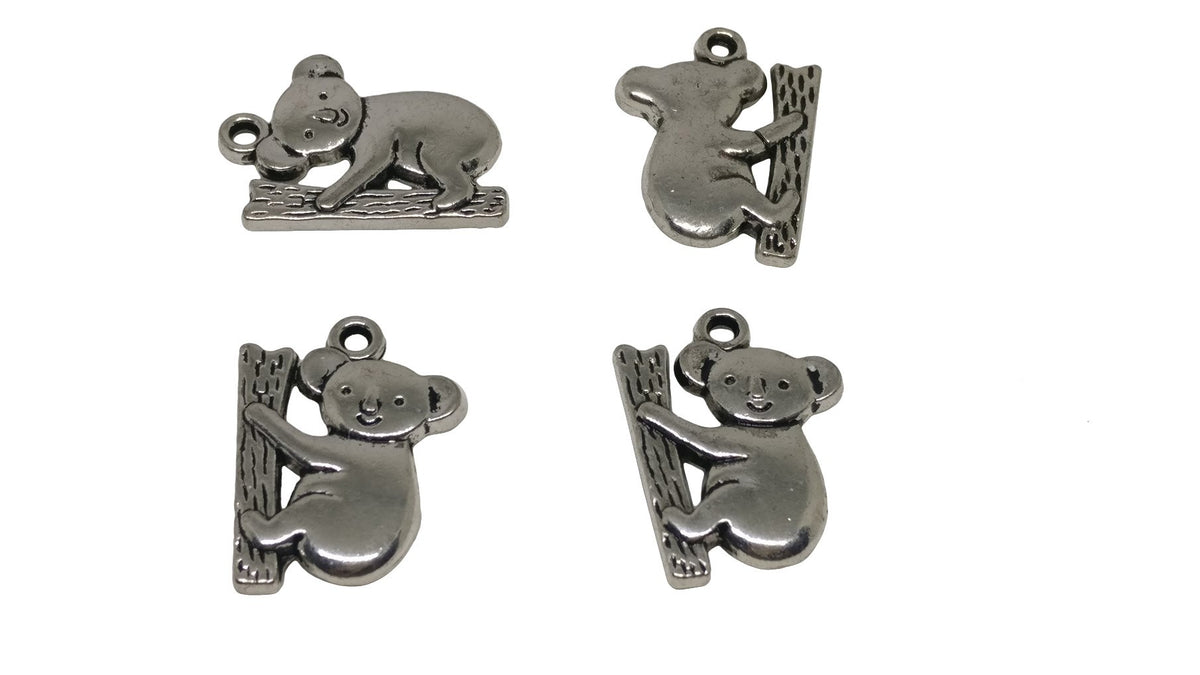 Jewelry Mini Pendant Alloy Charms 19x14x3xmm Bear Antique Silver Color (Pack of 10 pieces) [ac-charm-00001-m30]