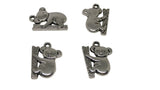 Jewelry Mini Pendant Alloy Charms 19x14x3xmm Bear Antique Silver Color (Pack of 10 pieces) [ac-charm-00001-m30]