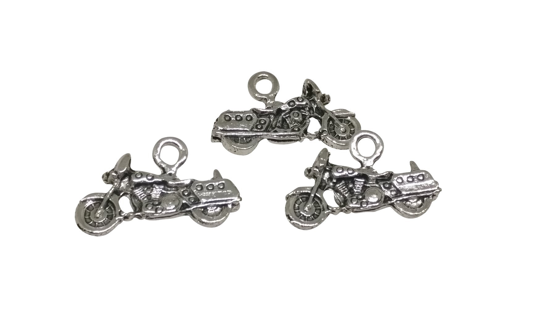 Jewelry Mini Pendant Alloy Craft Charms 22x14x5xmm Bike Antique Silver Color (Pack of 4 pieces) [ac-charm-00001-m49]