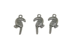 Jewelry Mini Pendant Alloy Craft Charms 25x11x3xmm Parrot Bird Antique Silver Color (Pack of 4 pieces) [ac-charm-00001-m60]