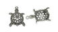 Jewelry Mini Pendant Alloy Craft Charms 39x23x8xmm Tortoise Antique Silver Color (Pack of 4 pieces) [ac-charm-00001-m67]