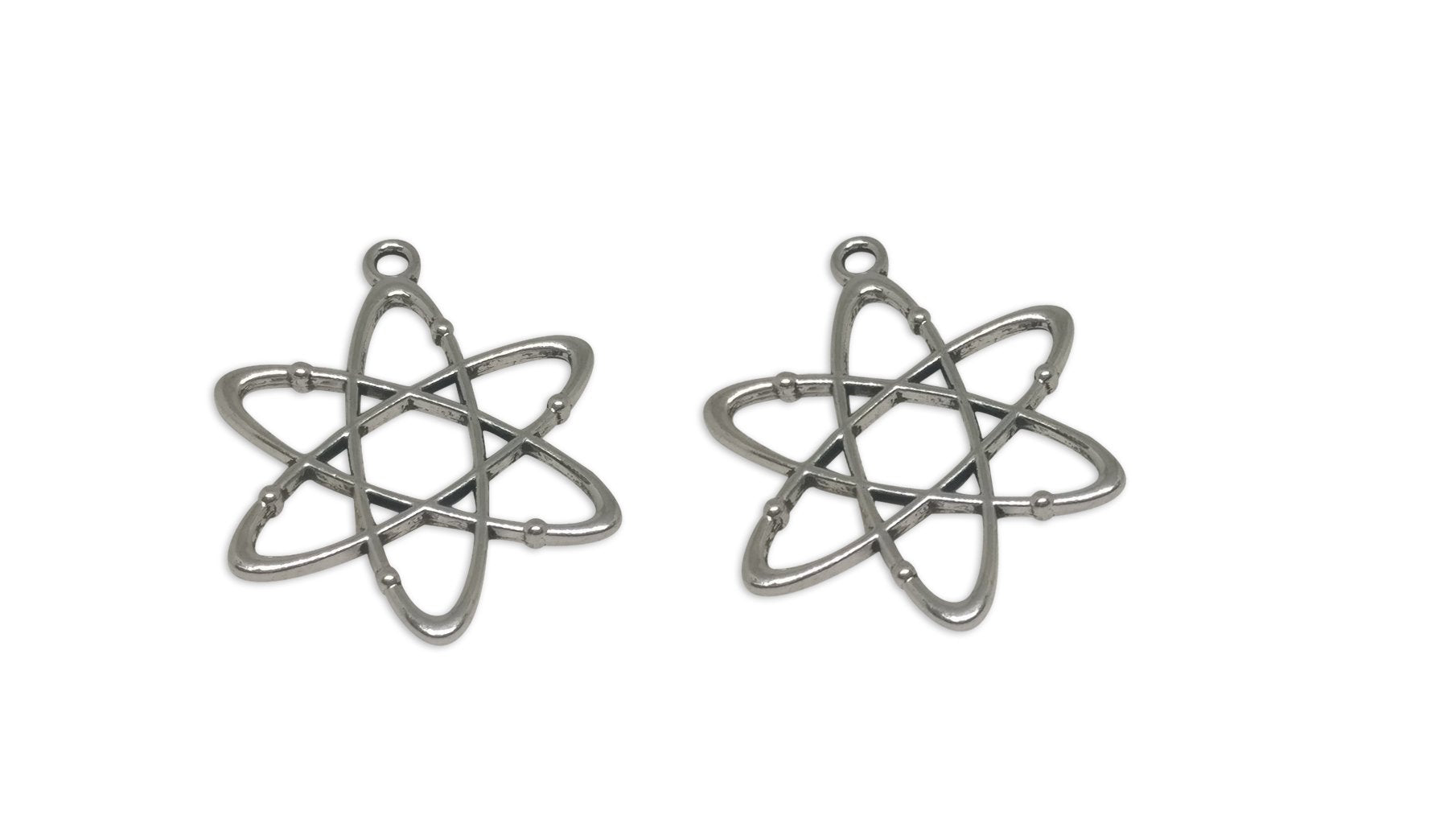 Jewelry Mini Pendant Alloy Craft Charms 33x26x2xmm Flower Antique Silver Color (Pack of 10 pieces) [ac-charm-00001-m73]