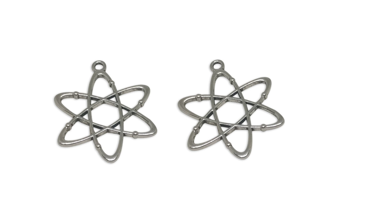 Jewelry Mini Pendant Alloy Craft Charms 33x26x2xmm Flower Antique Silver Color (Pack of 10 pieces) [ac-charm-00001-m73]