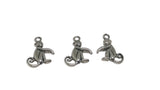 Jewelry Mini Pendant Alloy Craft Charms 15x13x3xmm Monkey Antique Silver Color (Pack of 10 pieces) [ac-charm-00001-m74]