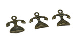 Jewelry Mini Pendant Alloy Craft Charms 16x15x3xmm Telephone Antique Bronze Color (Pack of 10 pieces) [ac-charm-00001-m78]