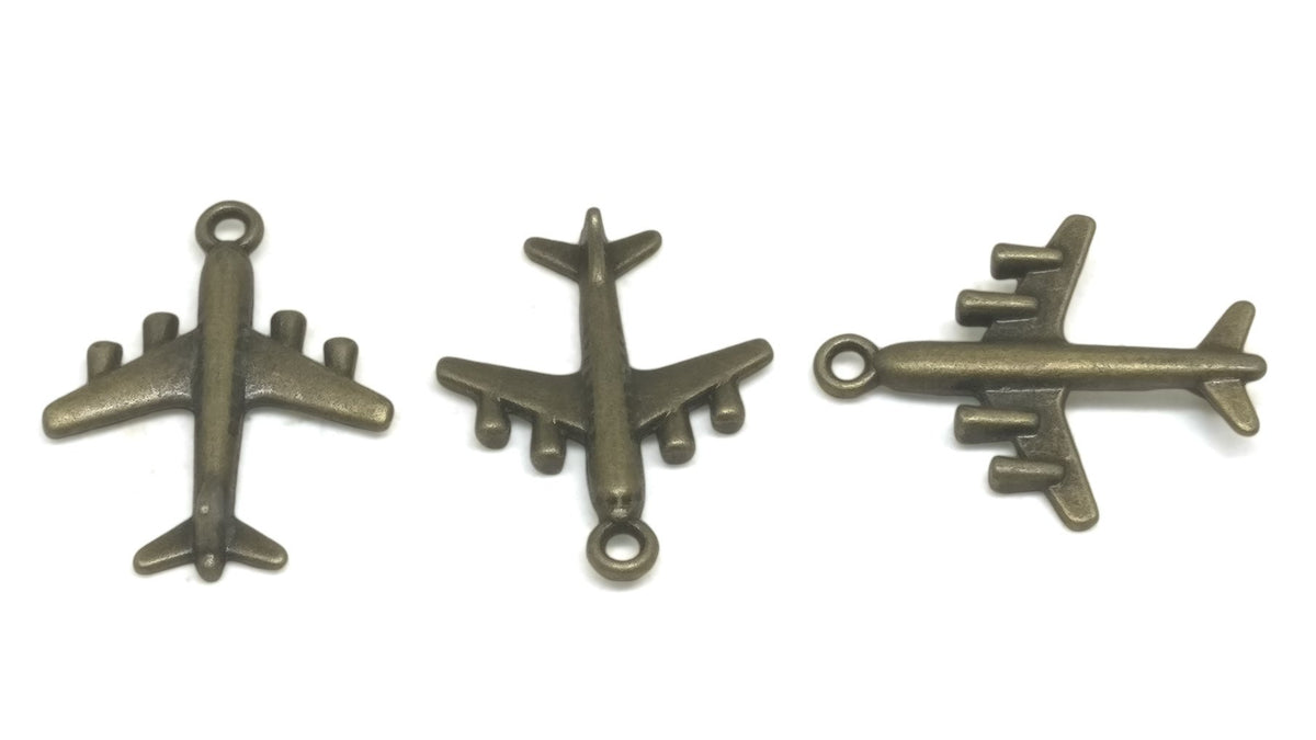 Jewelry Mini Pendant Alloy Craft Charms 29x23x5xmm Plane Antique Bronze Color (Pack of 4 pieces) [ac-charm-00001-m81]
