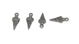 Jewelry Mini Pendant Alloy Craft Charms 18x7x4xmm Icecream Antique Silver Color (Pack of 10 pieces) [ac-charm-00001-m85]