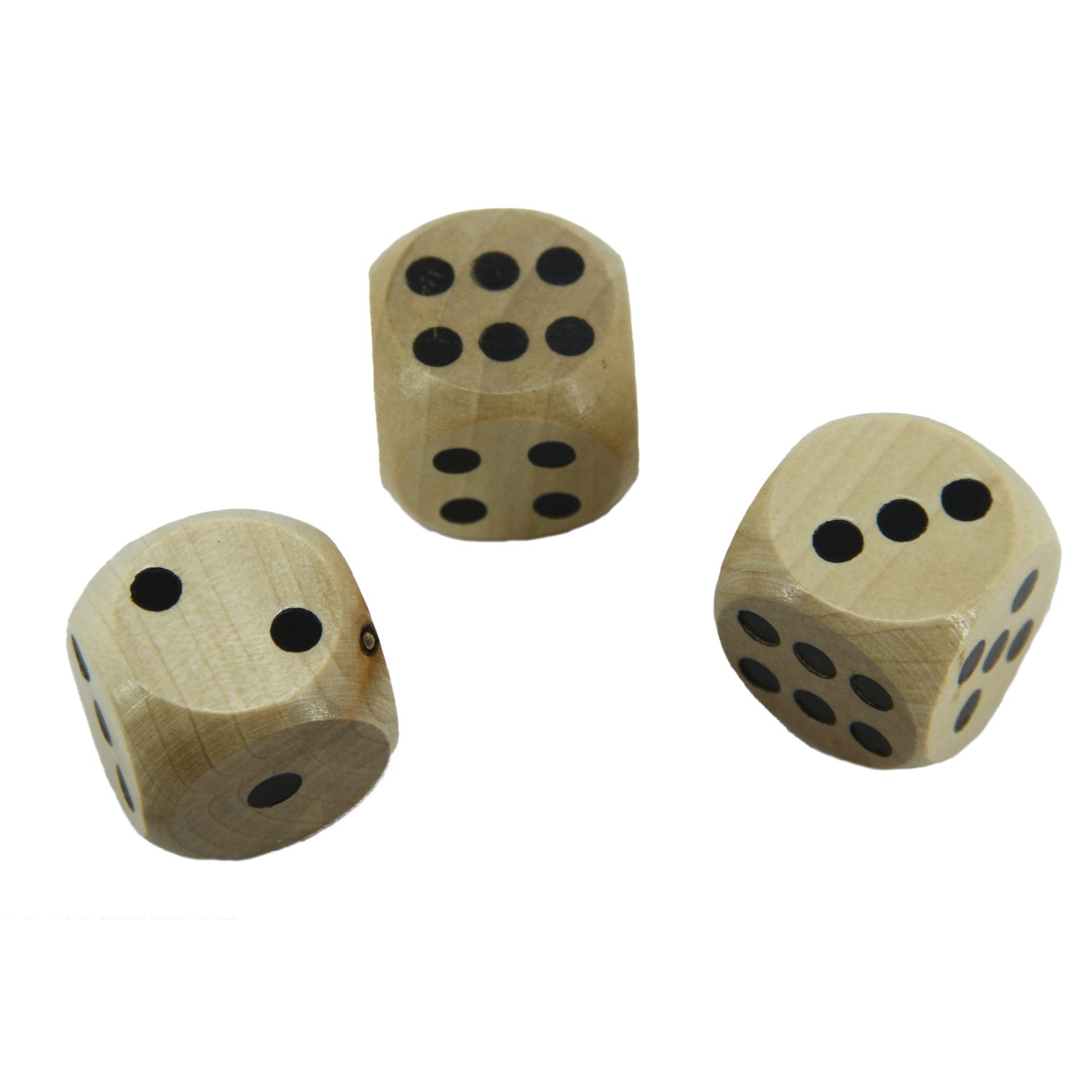Wooden Dice 29 MM (2 Pieces) Light Brown Color 6-Sided Cube For Playing Board Games Math [ac-gmetoy-00004-m10]