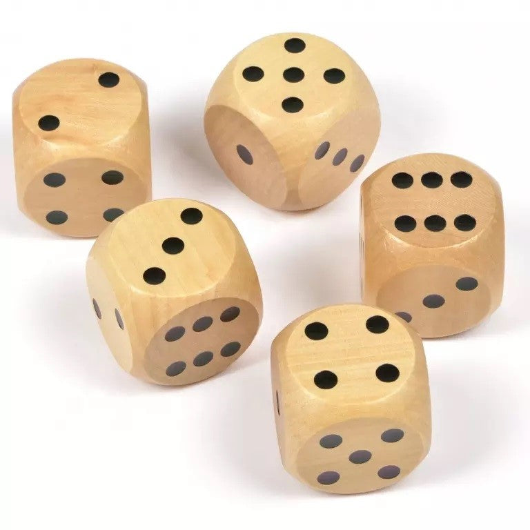 Wooden Dice 29 MM (2 Pieces) Light Brown Color 6-Sided Cube For Playing Board Games Math [ac-gmetoy-00004-m10]