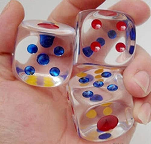 Acrylic Dice 23 MM (2 Pieces) 6-Sided Cube Transparent For Playing Board Games Math [ac-gmetoy-00004-m6]