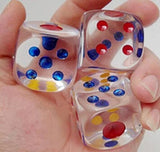 Acrylic Dice 23 MM (2 Pieces) 6-Sided Cube Transparent For Playing Board Games Math [ac-gmetoy-00004-m6]
