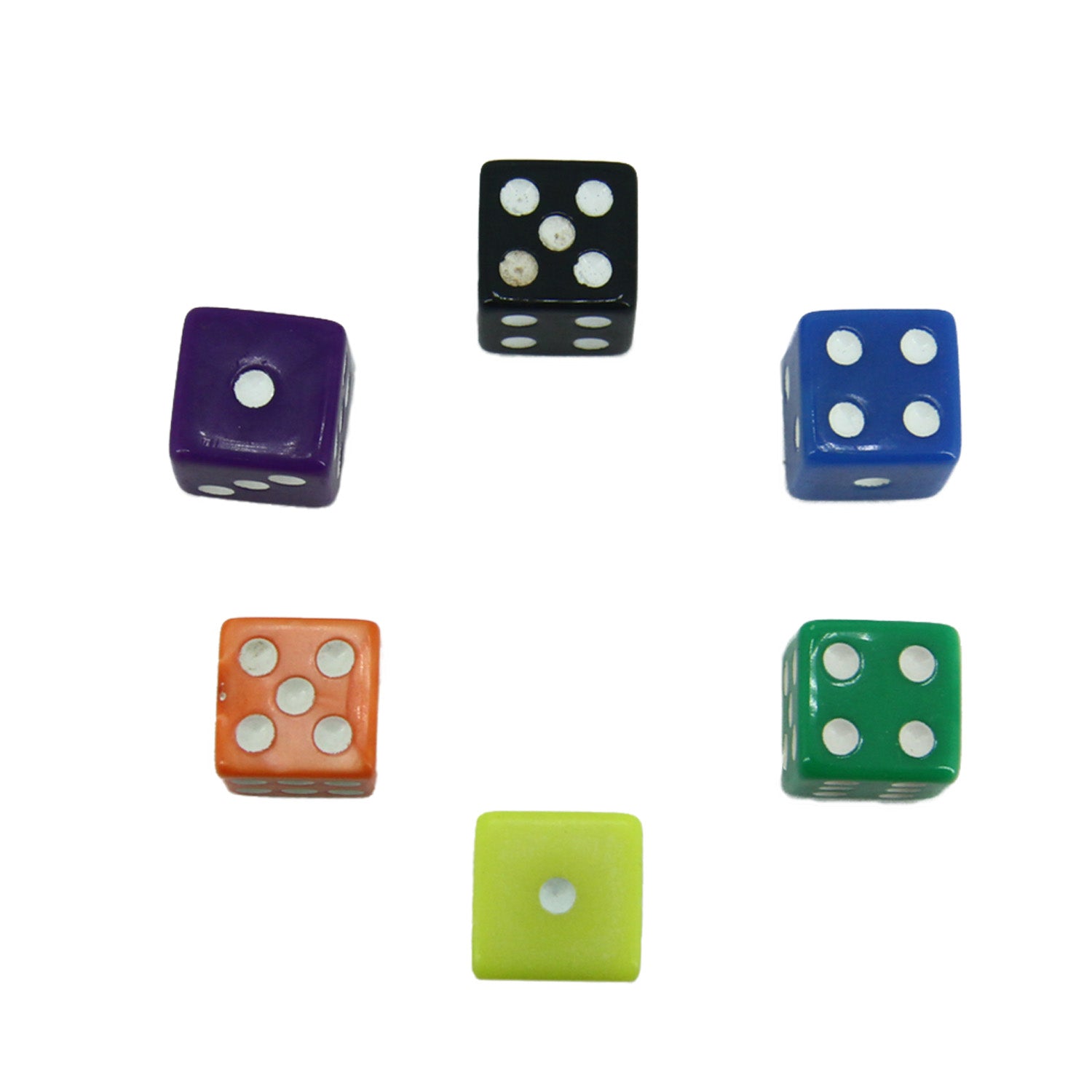 Acrylic Dice 16 MM (6 Pieces, Random Colors) 6-Sided Cube For Playing Board Games Math [ac-gmetoy-00004-m8]