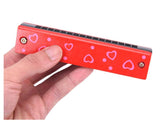 Wooden Harmonica (1 Piece, Random Color, 16 Holes) Kids Musical Instruments 5 Inch Cartoon Wood Mouth Organ for Children [ac-gmetoy-00008-m1]