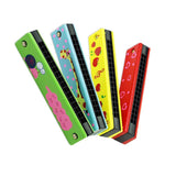 Wooden Harmonica (1 Piece, Random Color, 16 Holes) Kids Musical Instruments 5 Inch Cartoon Wood Mouth Organ for Children [ac-gmetoy-00008-m1]