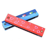 Wooden Harmonica (1 Piece, Random Color, 16 Holes) Kids Musical Instruments 5 Inch Cartoon Wood Mouth Organ for Children [ac-gmetoy-00008-m1]
