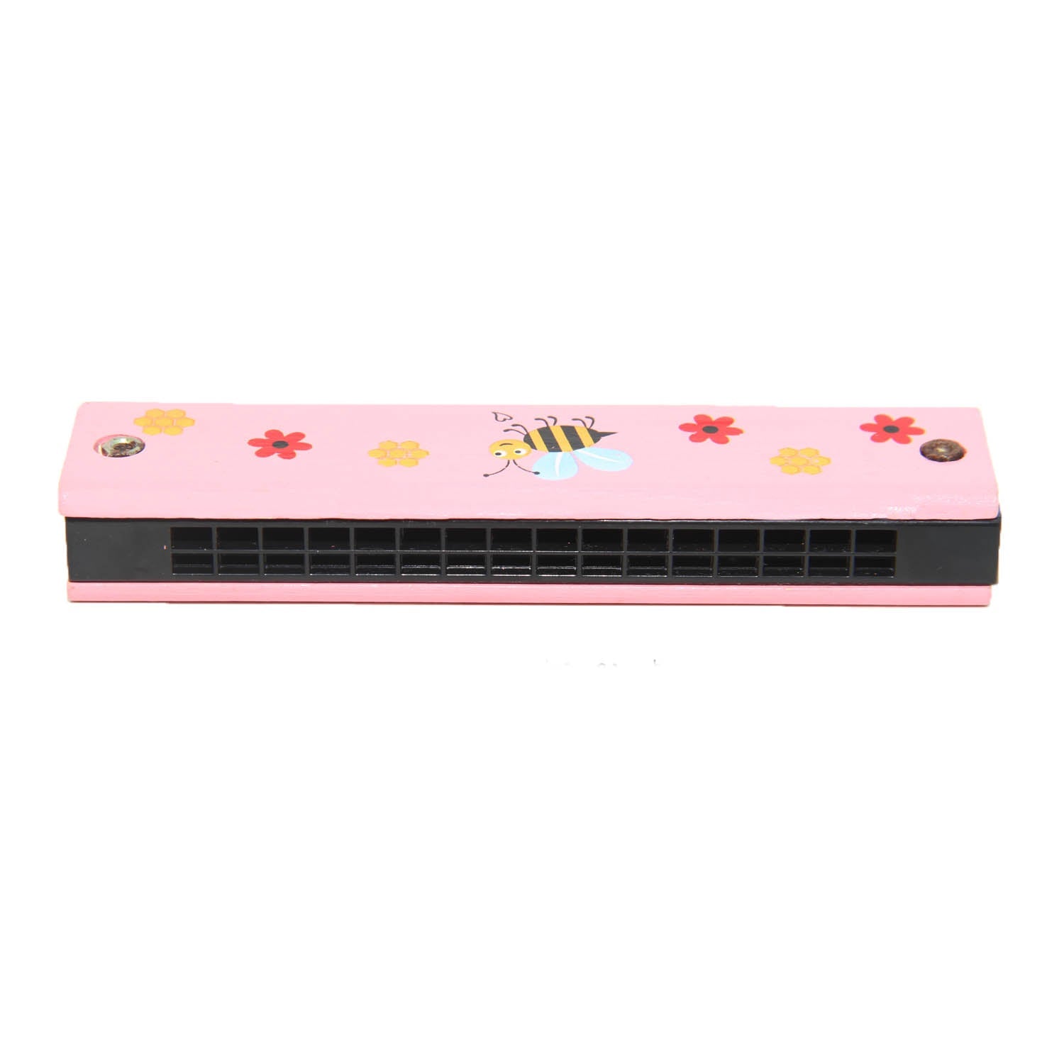 Wooden Harmonica (1 Piece, Random Color, 16 Holes) Kids Musical Instruments 5 Inch Cartoon Wood Mouth Organ for Children [ac-gmetoy-00008-m1]