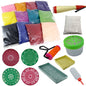 Rangoli Drawing Kit (4 Stencils, 12 Colors + White Powder, 1 x Sprinkler, 1 x Roller, 2 x Template Trays, 1 x Stencil Box, 1 x Bottle) [ac-homektchn-00006-combo2]
