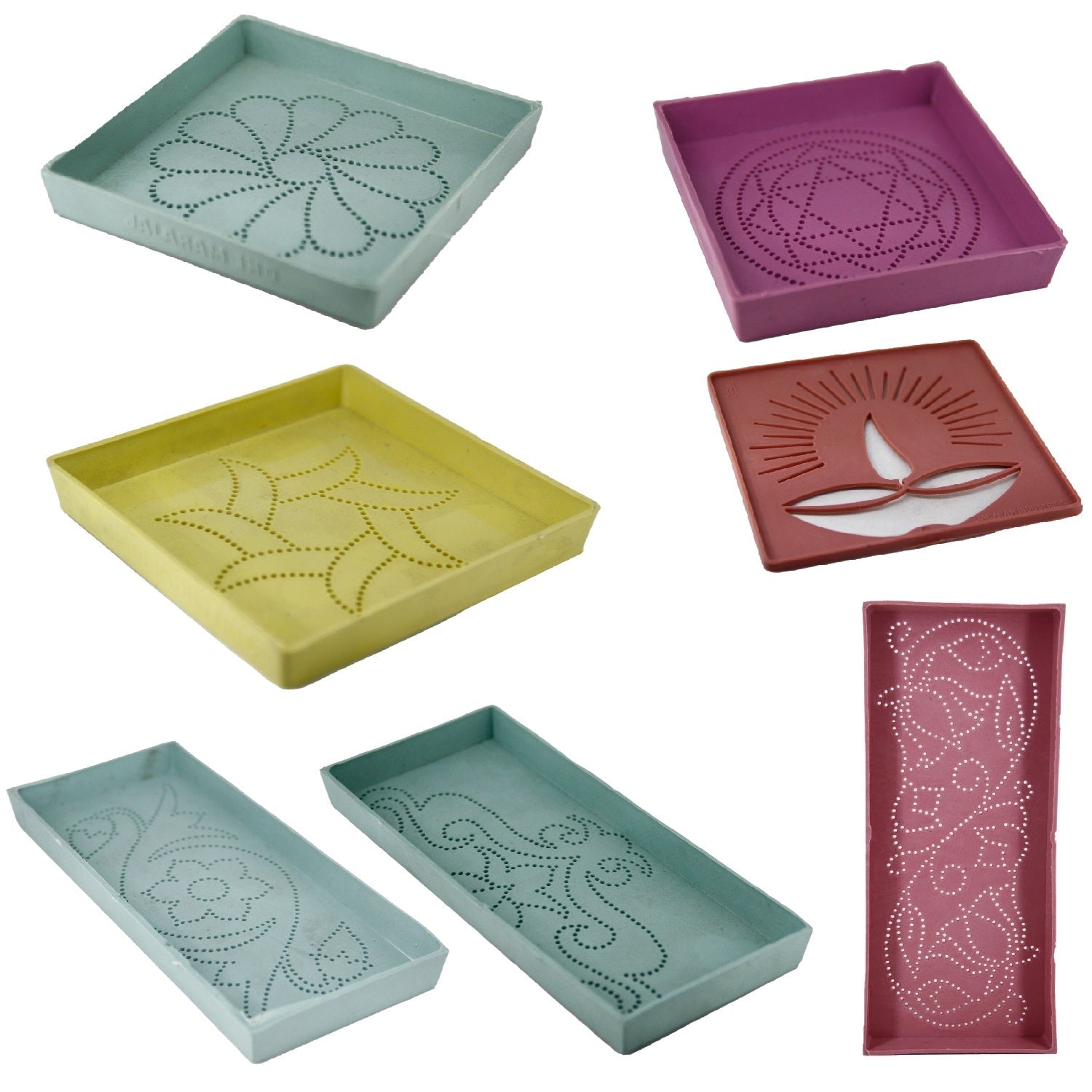 Rangoli Drawing Kit (4 Stencils, 12 Colors + White Powder, 1 x Sprinkler, 1 x Roller, 2 x Template Trays, 1 x Stencil Box, 1 x Bottle) [ac-homektchn-00006-combo2]