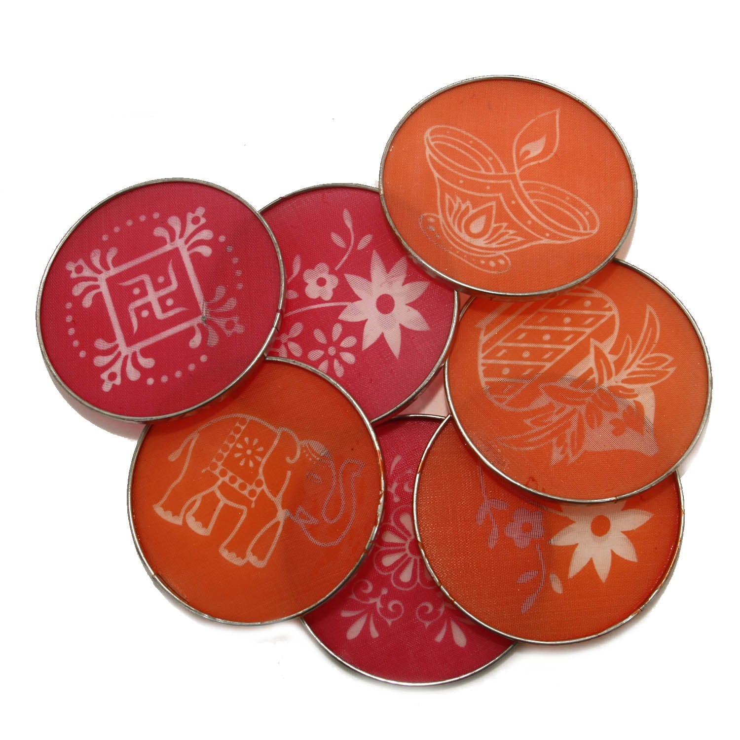 Rangoli Stencils (4 Inch, Pack of 4 Pieces) Random Assorted Designs For Sand Powder Indian Art Kolam Festival Decoration [ac-homektchn-00006-m1]