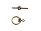 Metal Alloy Toggle Clasps For Jewellery Making (Pack of 5 Sets) 20x13x1.5xmm Stick Size:7x26x7mm Round Antique Silver Color [ac-jwlsupp-00001-m2]