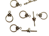 Metal Alloy Toggle Clasps For Jewellery Making (Pack of 5 Sets) 20x13x1.5xmm Stick Size:7x26x7mm Round Antique Silver Color [ac-jwlsupp-00001-m2]