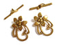 Metal Alloy Toggle Clasps For Jewellery Making (Pack of 5 Sets) 28x10mm Stick Size:5x30mm Flower Antique Gold Color [ac-jwlsupp-00001-m6]