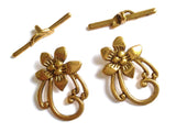 Metal Alloy Toggle Clasps For Jewellery Making (Pack of 5 Sets) 28x10mm Stick Size:5x30mm Flower Antique Gold Color [ac-jwlsupp-00001-m6]