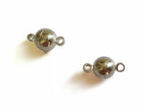 Metal Brass Magnetic Clasps (Pack of 5 pieces) 11x6mm Round Silver Color For Jewellery Making [ac-jwlsupp-00005-m1]