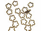 Metal Alloy Bead Frames (Pack of 10 pieces) 15x2mm Flower Antique Bronze Color For Jewellery Making [ac-jwlsupp-00008-m1]