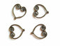 Metal Alloy Bead Frames (Pack of 10 pieces) 20x20mm Heart Antique Silver Color For Jewellery Making [ac-jwlsupp-00008-m2]