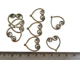Metal Alloy Bead Frames (Pack of 10 pieces) 20x20mm Heart Antique Silver Color For Jewellery Making [ac-jwlsupp-00008-m2]