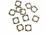Metal Alloy Bead Frames (Pack of 10 pieces) 16x14mm Square Antique Silver Color For Jewellery Making [ac-jwlsupp-00008-m3]