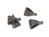 Metal Alloy Pendant Bails (Pack of 10 pieces) 15x10x7 mm Triangle Antique Silver Color For Jewellery Making  [ac-jwlsupp-00009-m3]