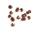 Metal Iron Crimp Bead Covers 4mm (Pack of 50 pieces) Antique Copper Color For Jewellery Making [ac-jwlsupp-00011-m4]