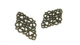 Metal Alloy Connectors (Pack of 4 pieces) for Jewellery Making Dangler Earrings & Pendant 42x25mm Rhombus Antique Bronze Color [ac-jwlsupp-00014-m13]