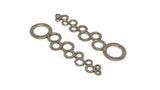 Metal Alloy Connectors (Pack of 4 pieces) for Jewellery Making Dangler Earrings & Pendant 46x12x1xmm Connected Circles Antique Silver Color [ac-jwlsupp-00014-m14]