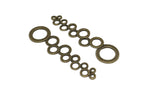 Metal Alloy Connectors (Pack of 4 pieces) for Jewellery Making Dangler Earrings & Pendant 46x12x1xmm Connected Circles Antique Bronze Color [ac-jwlsupp-00014-m15]