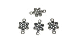 Metal Alloy Connectors (Pack of 10 pieces) 17x10x2xmm for Jewellery Making Dangler Earrings & Pendant Flower Antique Silver Color [ac-jwlsupp-00014-m16]