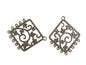 Metal Alloy Connectors (Pack of 4 pieces) for Jewellery Making Dangler Earrings & Pendant 49x40mm Rhombus Antique Silver Color [ac-jwlsupp-00014-m1]