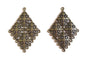 Metal Alloy Connectors (Pack of 4 pieces) for Jewellery Making Dangler Earrings & Pendant 48x34mm Rhombus Antique Silver Color [ac-jwlsupp-00014-m3]