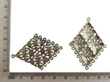 Metal Alloy Connectors (Pack of 4 pieces) for Jewellery Making Dangler Earrings & Pendant 48x34mm Rhombus Antique Silver Color [ac-jwlsupp-00014-m3]