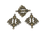 Metal Alloy Connectors (Pack of 4 pieces) for Jewellery Making Dangler Earrings & Pendant 35x31mm Rhombus Antique Bronze Color [ac-jwlsupp-00014-m9]