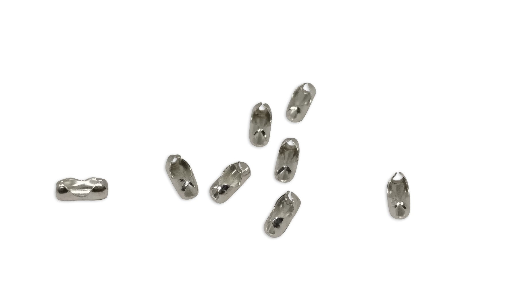 Iron Chain Joiners 5x2.5x2 mm For 1mm Ball Chain (Pack of 10 pieces) Connector Tube Silver Color [ac-jwlsupp-00018-m1]