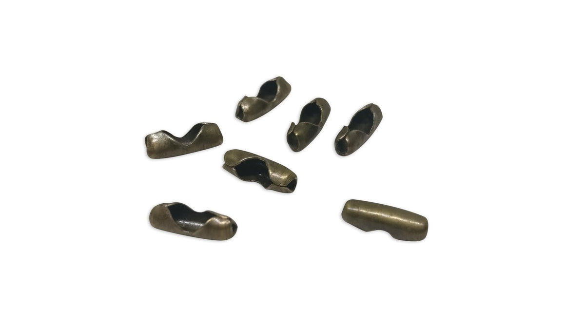 Iron Chain Joiners 9x3x3 mm For upto 2mm Ball Chain (Pack of 10 pieces) Connector Tube Antique Bronze Color [ac-jwlsupp-00018-m2]