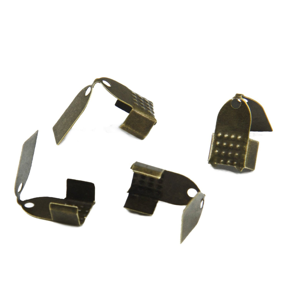 Iron Folding Cord End Guards 11x6 mm Rectangle Antique Bronze Color (Pack of 5 Grams, 25 pieces) For Jewellery Making [ac-jwlsupp-00022-m5]
