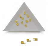 Iron Folding Cord End Guards 6x3 mm Rectangle Gold Color (Pack of 5 Grams, 130 pieces) For Jewellery Making [ac-jwlsupp-00022-m7]