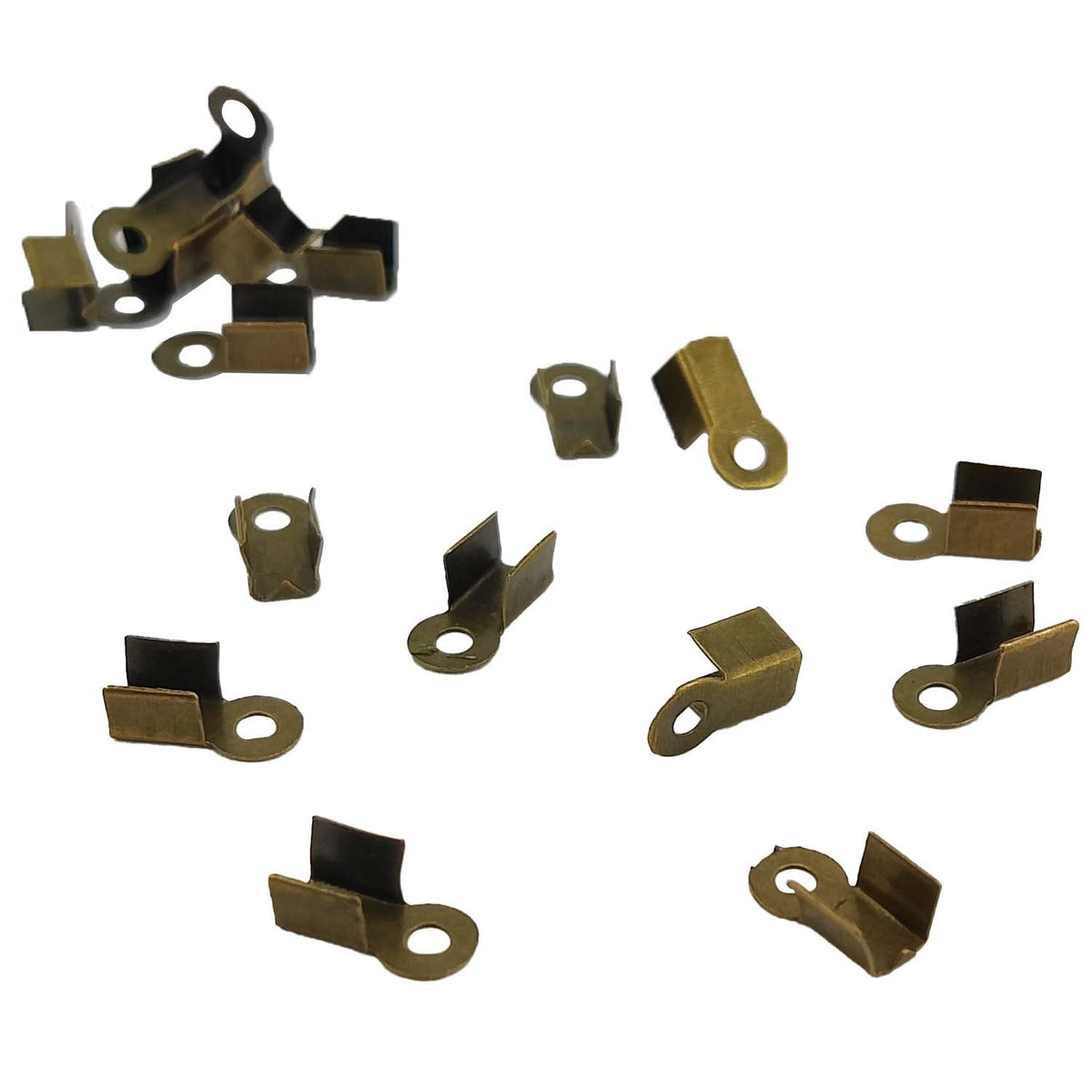 Iron Folding Cord End Guards (5 Grams, 60+ pieces)  9x3.5x3.5 MM Rectangle Antique Bronze Color For Jewellery Making