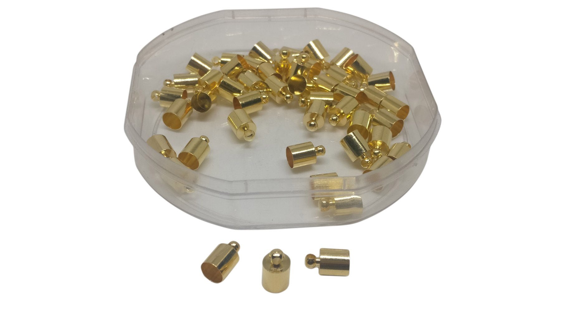 Metal Brass Cord End Caps 10x6mm With Inner Dia 5.5mm Cylinder Gold Color (Pack of 10 Pieces) For Jewellery Making  [ac-jwlsupp-00023-m2]