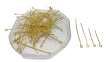 Iron Eye Pins Mixed Size (50 grams, 350 pieces) Range: 1.5 CM to 5 CM Thickness:0.7MM Gold Color For Jewellery Making Crafts [ac-jwlsupp-00024-m2-mix1]