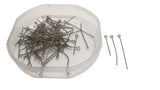 Iron Eye Pins Mixed Size Range: 1.5 CM to 5 CM Thickness:0.7MM Antique Bronze Color (50 Grams, 350 Pieces) For Jewellery Making Crafts [ac-jwlsupp-00024-m3-mix1]